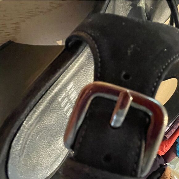 Stuart Weitzman Axis Black Suede Strappy heeled Sandals – Size 7N Narrow N 7 - Picture 4 of 14